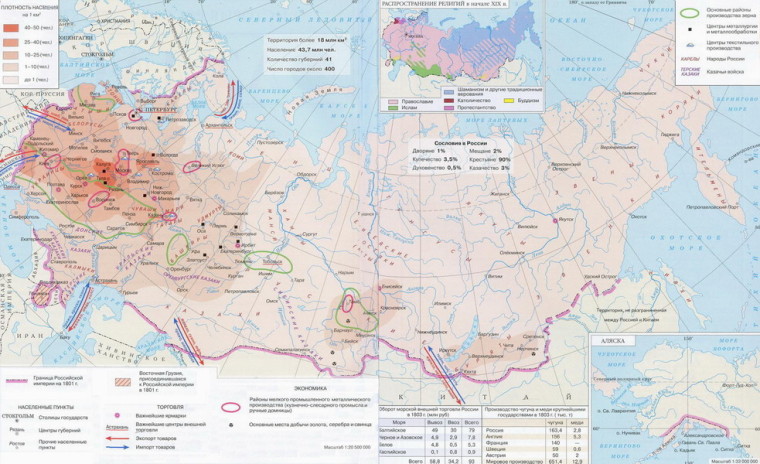 Карта Российской Империи 1804